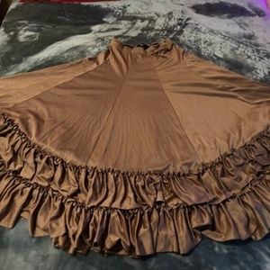 Flamenco Dance Folklorico Gold Ruffle Dance Skirt